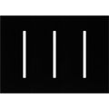 Product Image of New Architectural 3-Gang Wall Plate, Fits Grafik T Controls, Glass Finish, Clear Black Glass