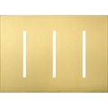 Product Image of New Architectural 3-Gang Wall Plate, Fits Grafik T Controls, Metal Finish, Satin Brass
