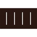 Product Image of New Architectural 4-Gang Wall Plate, Fits Grafik T Controls, Matte Finish, LWT-GGGG-BR, Brown