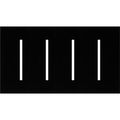 Product Image of New Architectural 4-Gang Wall Plate, Fits Grafik T Controls, Glass Finish, Clear Black Glass