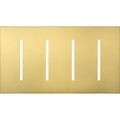 Product Image of New Architectural 4-Gang Wall Plate, Fits Grafik T Controls, Metal Finish, Satin Brass