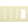 Product Image of New Architectural 4-Gang Wall Plate, Fits (3) Grafik T Controls, 1 Accessory, Matte Finish, Almond