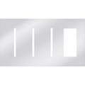 Product Image of Architectural 4-Gang Wall Plate, Fits (3) Grafik T Controls, 1 Accessory, Metal Finish, Bright Chrome