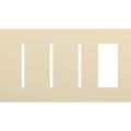 Product Image of New Architectural 4-Gang Wall Plate, Fits (3) Grafik T Controls, 1 Accessory, Matte Finish, Beige