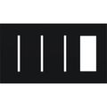 Product Image of New Architectural 4-Gang Wall Plate, Fits (3) Grafik T Controls, 1 Accessory, Matte Finish, Black