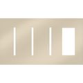 Product Image of Architectural 4-Gang Wall Plate, Fits (3) Grafik T Controls, 1 Accessory, Metal Finish, Bright Nickel