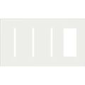 Product Image of Architectural 4-Gang Wall Plate, Fits (3) Grafik T Controls, 1 Accessory, Glass Finish, Clear White Glass