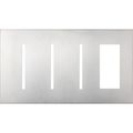 Product Image of Architectural 4-Gang Wall Plate, Fits (3) Grafik T Controls, 1 Accessory, Metal Finish, Satin Chrome