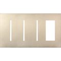 Product Image of Architectural 4-Gang Wall Plate, Fits (3) Grafik T Controls, 1 Accessory, Metal Finish, Satin Nickel