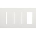 Product Image of New Architectural 4-Gang Wall Plate, Fits (3) Grafik T Controls, 1 Accessory, Matte Finish, White