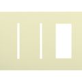 Product Image of New Architectural 3-Gang Wall Plate, Fits 2 Grafik T Controls and 1 Accessory, Matte Finish, Almond
