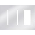 Product Image of New Architectural 3-Gang Wall Plate, Fits 2 Grafik T Controls, 1 Accessory, Metal Finish, Bright Chrome