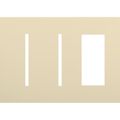 Product Image of New Architectural 3-Gang Wall Plate, Fits 2 Grafik T Controls and 1 Accessory, Matte Finish, Beige