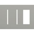 Product Image of New Architectural 3-Gang Wall Plate, Fits 2 Grafik T Controls and 1 Accessory, Matte Finish, Gray