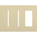 Product Image of New Architectural 3-Gang Wall Plate, Fits 2 Grafik T Controls and 1 Accessory, Matte Finish, Ivory