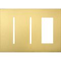 Product Image of New Architectural 3-Gang Wall Plate, Fits 2 Grafik T Controls, 1 Accessory, Metal Finish, Satin Brass