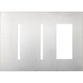 Product Image of New Architectural 3-Gang Wall Plate, Fits 2 Grafik T Controls, 1 Accessory, Metal Finish, Satin Chrome
