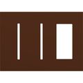 Product Image of New Architectural 3-Gang Wall Plate, Fits 2 Grafik T Controls and 1 Accessory, Matte Finish, Sienna