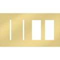 Product Image of New Architectural 4-Gang Wall Plate, Fits 2 Grafik T Controls, 2 Accessory, Metal Finish, Bright Brass