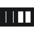 Product Image of New Architectural 4-Gang Wall Plate, Fits 2 Grafik T Controls and 2 Accessory, Matte Finish, Black