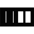 Product Image of Architectural 4-Gang Wall Plate, Fits 2 Grafik T Controls, 2 Accessory, Glass Finish, Clear Black Glass
