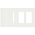 Product Image of Architectural 4-Gang Wall Plate, Fits 2 Grafik T Controls, 2 Accessory, Glass Finish, Clear White Glass