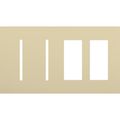 Product Image of New Architectural 4-Gang Wall Plate, Fits 2 Grafik T Controls and 2 Accessory, Matte Finish, Ivory