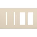 Product Image of New Architectural 4-Gang Wall Plate, Fits 2 Grafik T Controls, 2 Accessory, Matte Finish, Light Almond