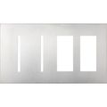 Product Image of New Architectural 4-Gang Wall Plate, Fits 2 Grafik T Controls, 2 Accessory, Metal Finish, Satin Chrome