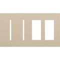 Product Image of New Architectural 4-Gang Wall Plate, Fits 2 Grafik T Controls and 2 Accessory, Matte Finish, Taupe