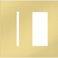 Product Image of New Architectural 2-Gang Wall Plate, Fits 1 Grafik T Controls, 1 Accessory, Metal Finish, Bright Brass