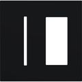 Product Image of New Architectural 2-Gang Wall Plate, Fits 1 Grafik T Controls and 1 Accessory, Matte Finish, Black
