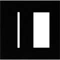 Product Image of Architectural 2-Gang Wall Plate, Fits 1 Grafik T Controls, 1 Accessory, Glass Finish, Clear Black Glass