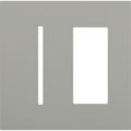 Product Image of New Architectural 2-Gang Wall Plate, Fits 1 Grafik T Controls and 1 Accessory, Matte Finish, Gray