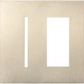 Product Image of New Architectural 2-Gang Wall Plate, Fits 1 Grafik T Controls, 1 Accessory, Metal Finish, Satin Nickel