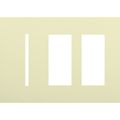 Product Image of New Architectural 3-Gang Wall Plate, Fits 1 Grafik T Control and 2 Accessory, Matte Finish, Almond
