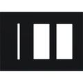 Product Image of New Architectural 3-Gang Wall Plate, Fits 1 Grafik T Control and 2 Accessory, Matte Finish, Black