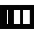 Product Image of Architectural 3-Gang Wall Plate, Fits 1 Grafik T Control, 2 Accessory, Glass Finish, Clear Black Glass