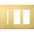Product Image of New Architectural 3-Gang Wall Plate, Fits 1 Grafik T Control, 2 Accessory, Metal Finish, Satin Brass