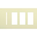 Product Image of New Architectural 4-Gang Wall Plate, Fits 1 Grafik T Control, (3) Accessory, Matte Finish, Almond