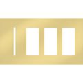 Product Image of New Architectural 4-Gang Wall Plate, Fits 1 Grafik T Control, (3) Accessory, Metal Finish, Bright Brass
