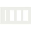 Product Image of Architectural 4-Gang Wall Plate, Fits 1 Grafik T Control, (3) Accessory, Glass Finish, Clear White Glass