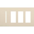 Product Image of New Architectural 4-Gang Wall Plate, Fits 1 Grafik T Control, (3) Accessory, Matte Finish, Light Almond