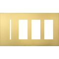 Product Image of New Architectural 4-Gang Wall Plate, Fits 1 Grafik T Control, (3) Accessory, Metal Finish, Satin Brass