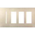 Product Image of New Architectural 4-Gang Wall Plate, Fits 1 Grafik T Control, (3) Accessory, Metal Finish, Satin Nickel