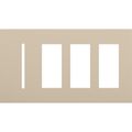 Product Image of New Architectural 4-Gang Wall Plate, Fits 1 Grafik T Control and (3) Accessory, Matte Finish, Taupe