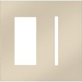 Product Image of New Architectural 2-Gang Wall Plate, Fits 1 Accessory, 1 Grafik T Control, Metal Finish, Bright Nickel