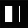 Product Image of Architectural 2-Gang Wall Plate, Fits 1 Accessory, 1 Grafik T Control, Glass Finish, Clear Black Glass