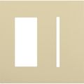 Product Image of New Architectural 2-Gang Wall Plate, Fits 1 Accessory and 1 Grafik T Controls, Matte Finish, Ivory