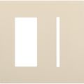 Product Image of New Architectural 2-Gang Wall Plate, Fits 1 Accessory, 1 Grafik T Controls, Matte Finish, Light Almond